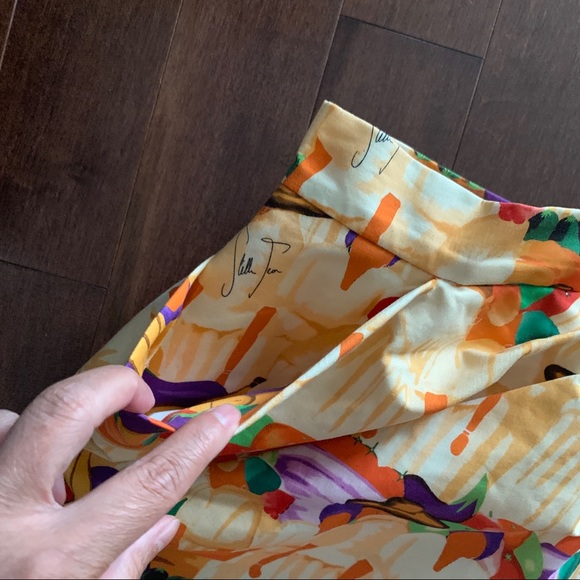 Stella Jean Tulip Orange & Yellow Village Country Printed Pencil Skirt IT40 US 2 - Picture 4 of 7